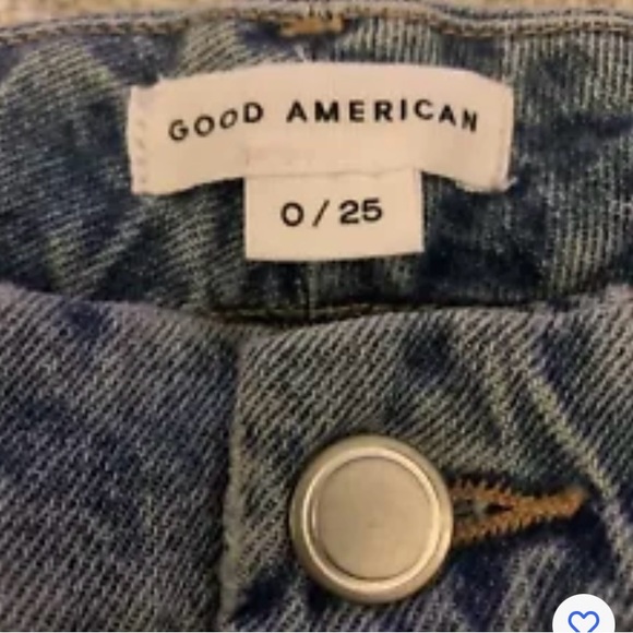 Good American Good Classic Women’s Distressed Hi Rise Indigo Jeans 0/25 - Picture 4 of 7